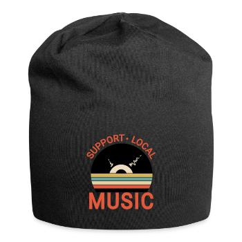 Musique vintage style rétroSoutenir la musique locale - Bonnet en jersey - noir - Devant