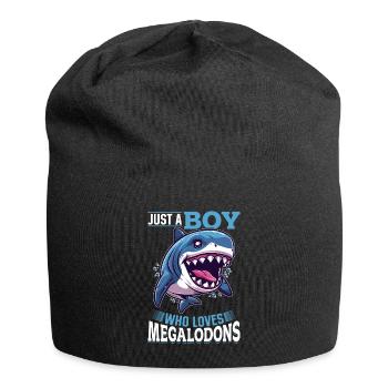Shark Animal Just A Boy Who Loves Megalodons - Jersey-Beanie - Schwarz - Vorne