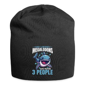 Shark Animal I Like Megalodons And Maybe 3 People - Jersey-Beanie - Schwarz - Vorne