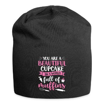 Baker Bakeries Baked Goods Baking Gift - Jersey Beanie - black - Front