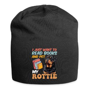 Propriétaire de Rottie VEUT LIRE DES LIVRES ET CARESSER MON ROTTIE - Bonnet en jersey - noir - Devant