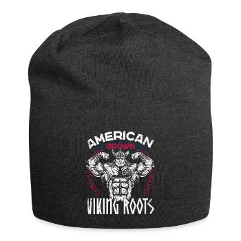 Muskulöser Amerikanischer Nordische Wikinger - Jersey-Beanie - Anthrazit - Vorne