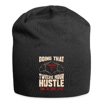 Geriatric Nurse Doing That Twelve Hour Caregiver - Jersey Beanie - black - Front