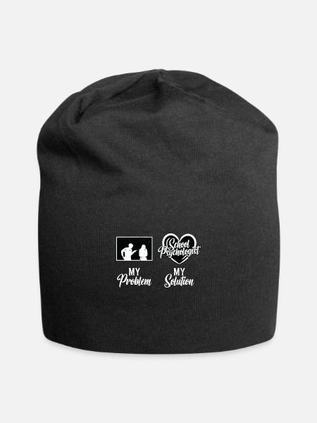 School Psych My Problem My Solution Pictogram Mom - Jersey-Beanie - Schwarz