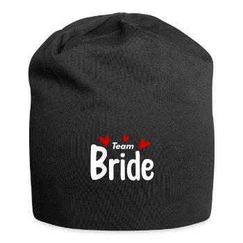 Team Braut Hochzeitsfeier - Jersey-Beanie - Schwarz - Vorne