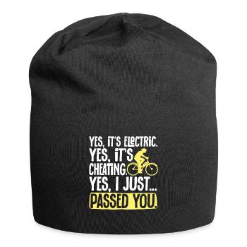 Electric Bike Cycling Biker E-Bike - Jersey Beanie - black - Front