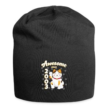 2003 Anniversaire Génial depuis Chat Maneki neko - Bonnet en jersey - noir - Devant