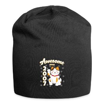 2007 Anniversaire Génial depuis Cat Maneki neko - Bonnet en jersey - noir - Devant
