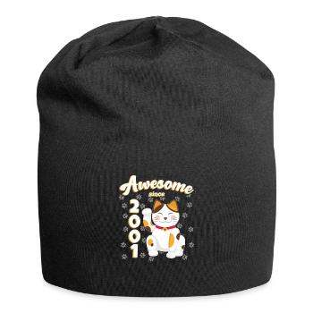 2001 Anniversaire Génial depuis Chat Maneki neko - Bonnet en jersey - noir - Devant