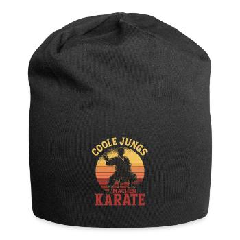 Des gars cool qui s’entraînent aux arts martiaux de karaté - Bonnet en jersey - noir - Devant
