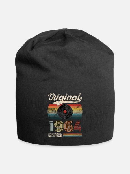 1964 Vintage Birthday Gift Tee Retro Style - Jersey Beanie - black