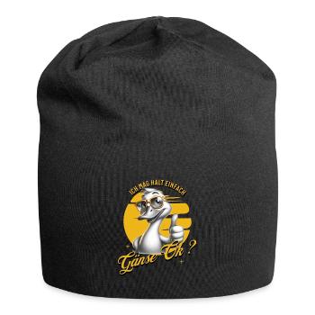 Ich mag halt einfach Gänse - Jersey-Beanie - Schwarz - Vorne
