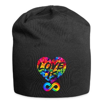 L’AMOUR EST INFINI, PUZZLE D’AMOUR, LGBTQIA+ - Bonnet en jersey - noir - Devant