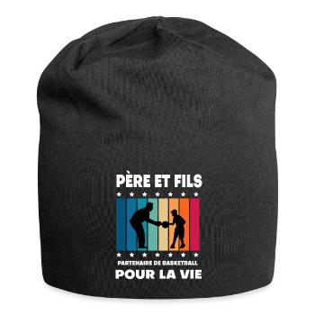 Father and Son Basketball Vintage Man Dad - Jersey Beanie - black - Front