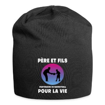 père et fils basketball rétro vintage homme papa - Bonnet en jersey - noir - Devant