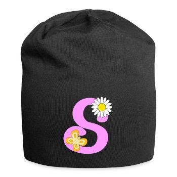 Lettre S - Bonnet en jersey - noir - Devant
