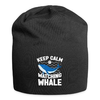 Keep Calm & Watching Whale Marine Aquarist gift - Jersey-Beanie - Schwarz - Vorne