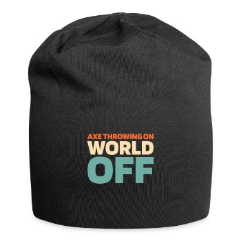 Axtwerfen Axtwerfer Axe Throwing On World Off - Jersey-Beanie - Schwarz - Vorne