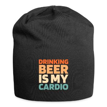 Beer Beer Lover Funny Cardio Quote - Jersey Beanie - black - Front