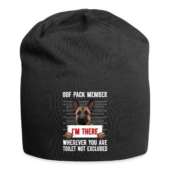 Malinois MEMBRE DE LA MEUTE JE SUIS LÀ Drôle de Belge - Bonnet en jersey - noir - Devant