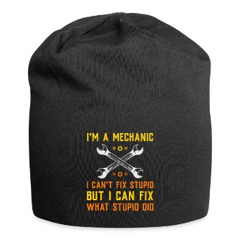 Car mechanic mechatronics technician screwdriver sayings - Jersey Beanie - black - Front