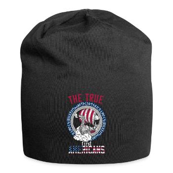 Amerikanischer Wikinger Nordische Wurzeln Boot - Jersey-Beanie - Schwarz - Vorne