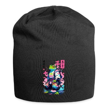 Samouraï Grenouille Esthétique Vaporwave Style Japon - Bonnet en jersey - noir - Devant