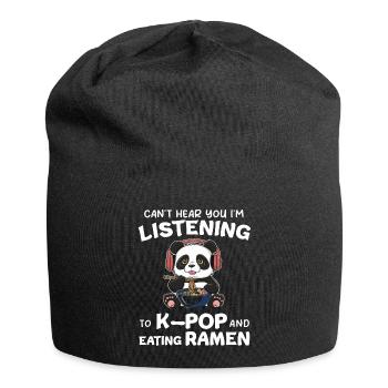 Panda Panda Bear Funny - Jersey Beanie - black - Front