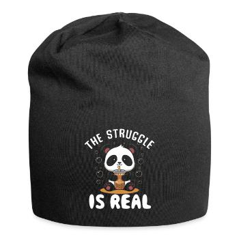 Panda Panda Bear Funny - Jersey Beanie - black - Front