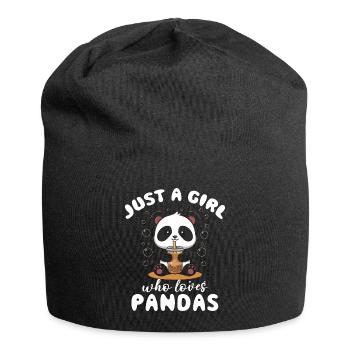 Panda Panda Bear Funny - Jersey Beanie - black - Front