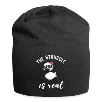 Panda Panda Bear Funny - Jersey Beanie - black - Front