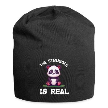 Panda Panda Bear Funny - Jersey Beanie - black - Front