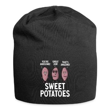 Légumes-racines de patates douces - Bonnet en jersey - noir - Devant