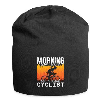 Cyclist Morning Is Not My Time I'm A Bike Racer - Jersey Beanie - black - Front