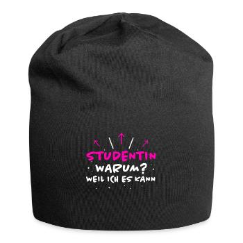 Studentin Spruch Universität Studentin Geschenk - Jersey-Beanie - Schwarz - Vorne