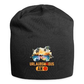Urlaubsmodus an lustige Urlaub Sprüche - Jersey-Beanie - Schwarz - Vorne