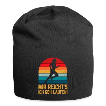 Mir reichts ich geh Laufen lustige Sport Sprüche - Jersey-Beanie - Schwarz - Vorne