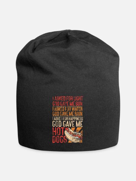Hot Dog Adult I Asked For Light - Jersey-Beanie - Schwarz