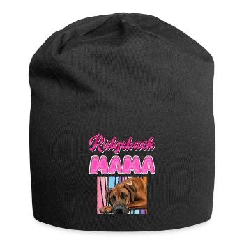 RIDGEBACK MAMA Rhodesian Ridgeback Hundemama - Jersey-Beanie - Schwarz - Vorne