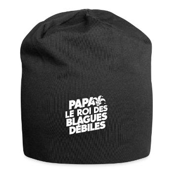 Papa Der König der dummen Witze Geschenk Humor - Jersey-Beanie - Schwarz - Vorne