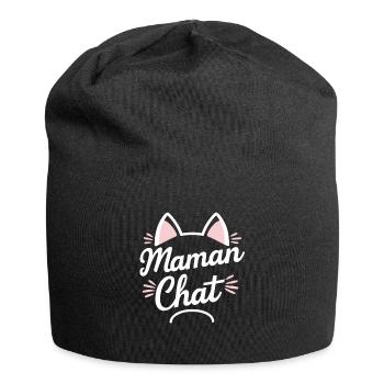 Maman Chat Cadeau Fête des Mères Amoureux Chats - Bonnet en jersey - noir - Devant