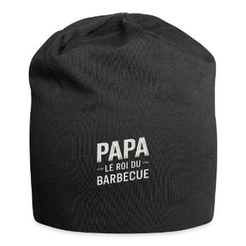 Father's Day Dad King of Barbecue Humor Gift - Jersey Beanie - black - Front