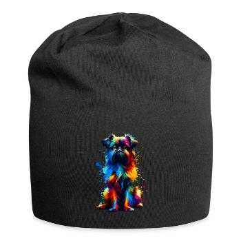 Colorful Splash Art Brussels Griffon Griffon - Jersey Beanie - black - Front