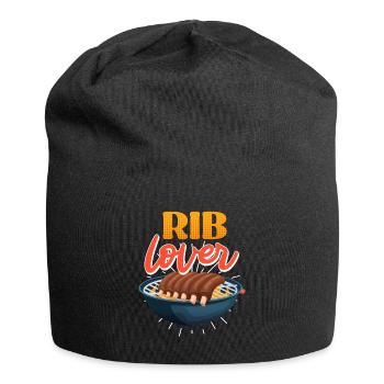 Fleischliebhaber RIB LOVER Grillfeier Lustiges - Jersey-Beanie - Schwarz - Vorne
