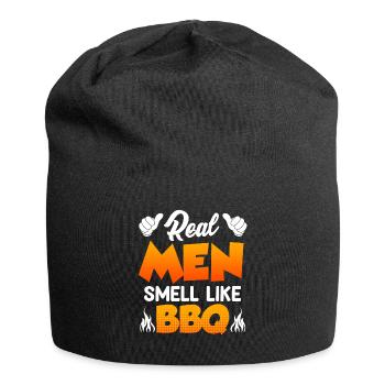 Meat lovers REAL MEN SMELL LIKE BARBECUE - Jersey Beanie - black - Front