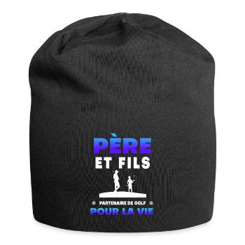Vater Sohn Golfpartner Duo Mann Papa Golfer - Jersey-Beanie - Schwarz - Vorne