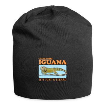 Leguan Reptilien Eidechse Leguane Geschenk - Jersey-Beanie - Schwarz - Vorne
