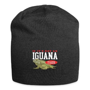 Leguan Reptilien Leguane Eidechse Geschenk - Jersey-Beanie - Anthrazit - Vorne