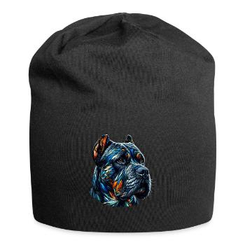 Polygon Art Cane Corso Italienischer Mastiff - Jersey-Beanie - Schwarz - Vorne