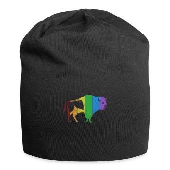 Bison LGBT Regenbogen Büffel Bovinae Amerikanischer Bison - Jersey-Beanie - Schwarz - Vorne